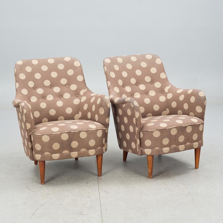 FÅTÖLJER, ett par, "Samsas", Carl Malmsten.