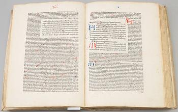 BOK, - Inkunabel, tryckt i Venedig 1481 Cicero: De Officiis.