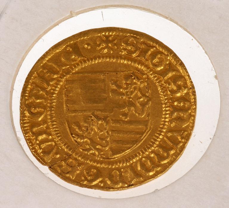 GULDMYNT, Sigismunddukat, Ungern 1386-1437. Vikt ca 4 gram.
