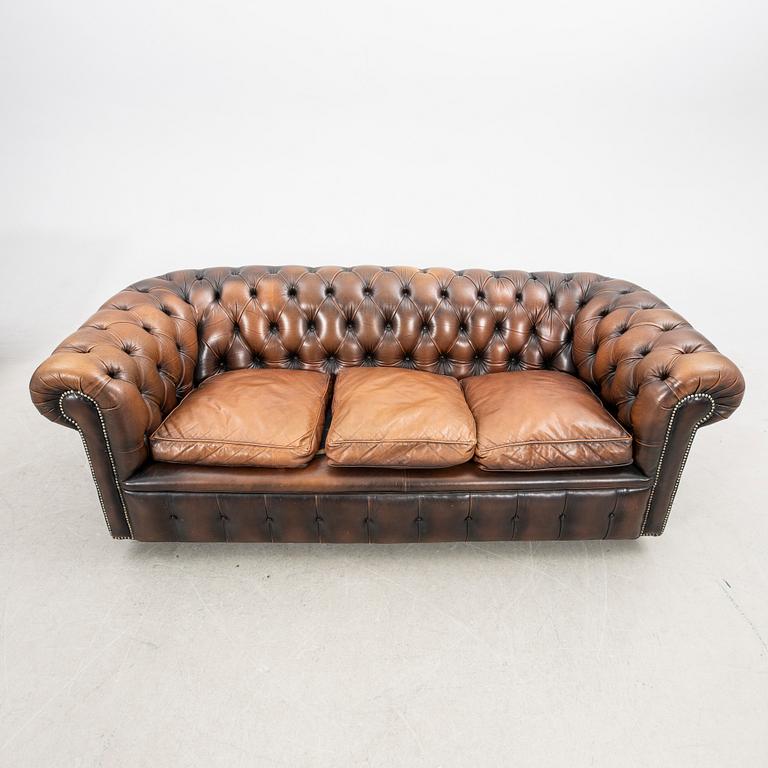 Sofa and armchair, Chesterfield, 20th century.
