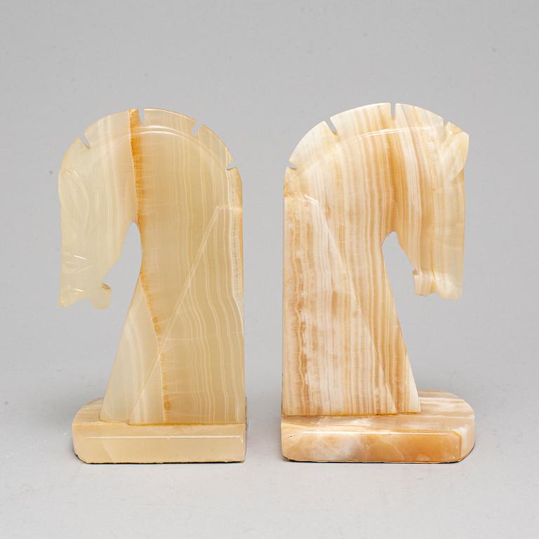 BOKSTÖD, ett par, onyx, Mexiko, 1970-tal.