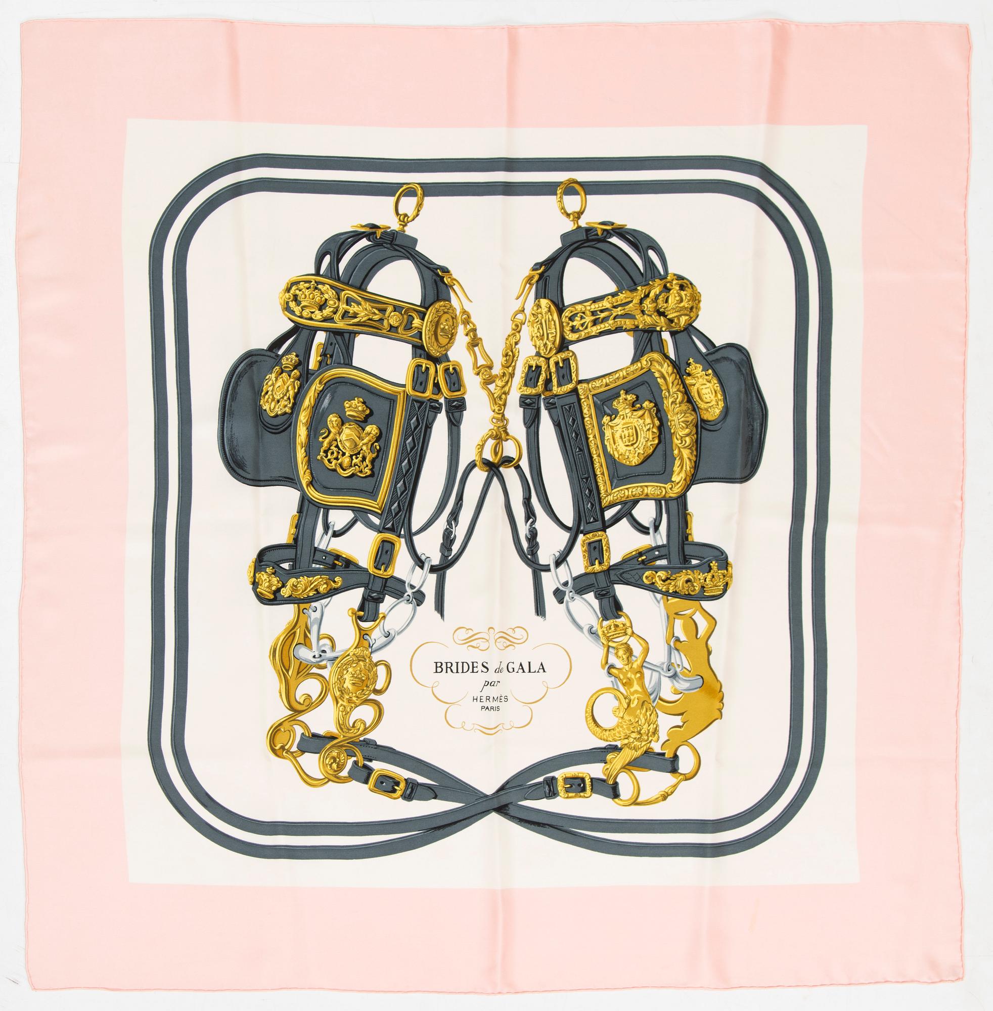 Hermès, a 'Brides de Gala' silk scarf.