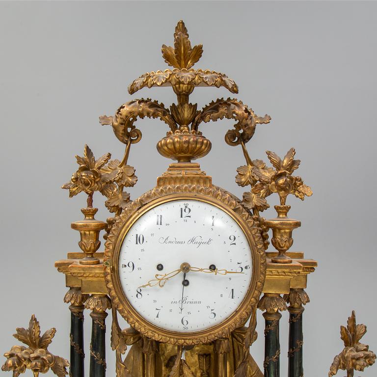 A mantel clock, Austria/Czech, late 18th ct.