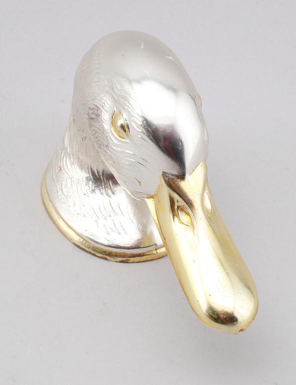 FLASKÖPPNARE, metall, "Ducky", Paris, 1900-talets andra hälft.