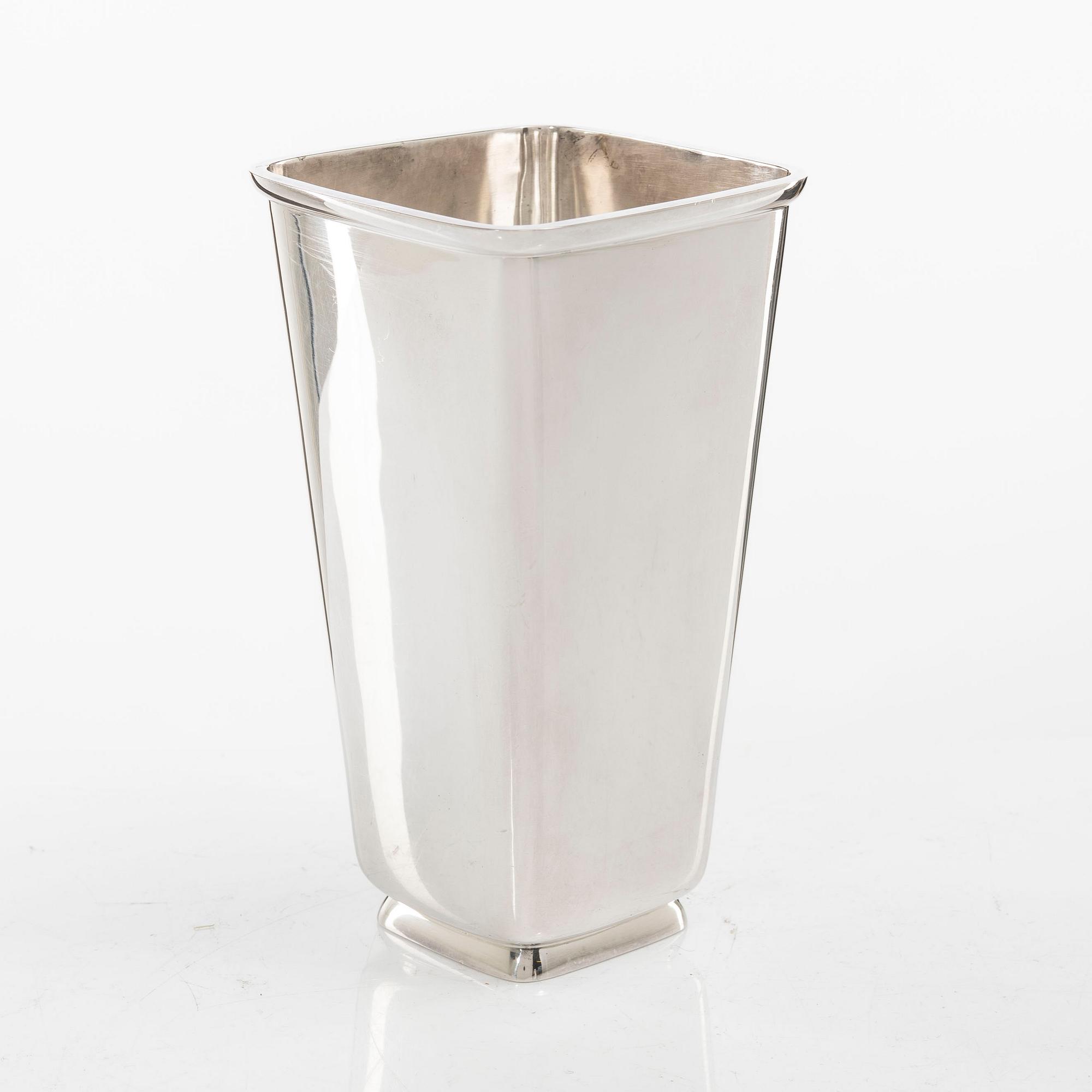 Åke Strömdahl, a sterling silver vase, company Hugo Strömdahl AB, Stockholm 1962.
