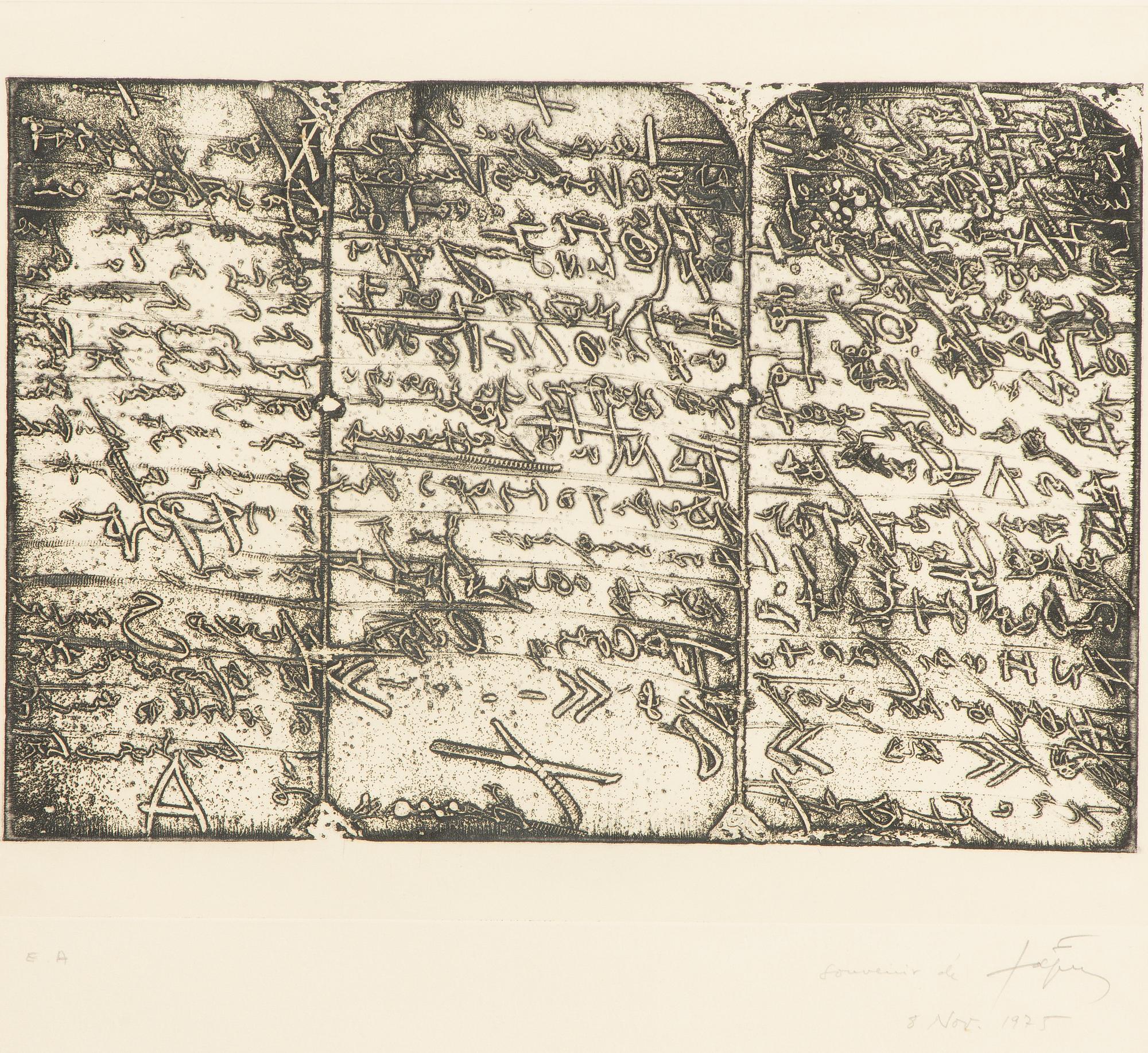 Antoni Tàpies, "Edmond Jabès, Ca suit son cours".