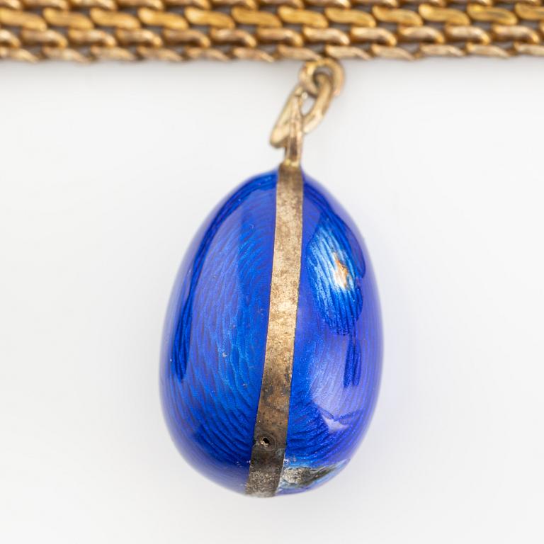 Necklace with 22 miniature Easter eggs, one of which is by Carl Fabergé.