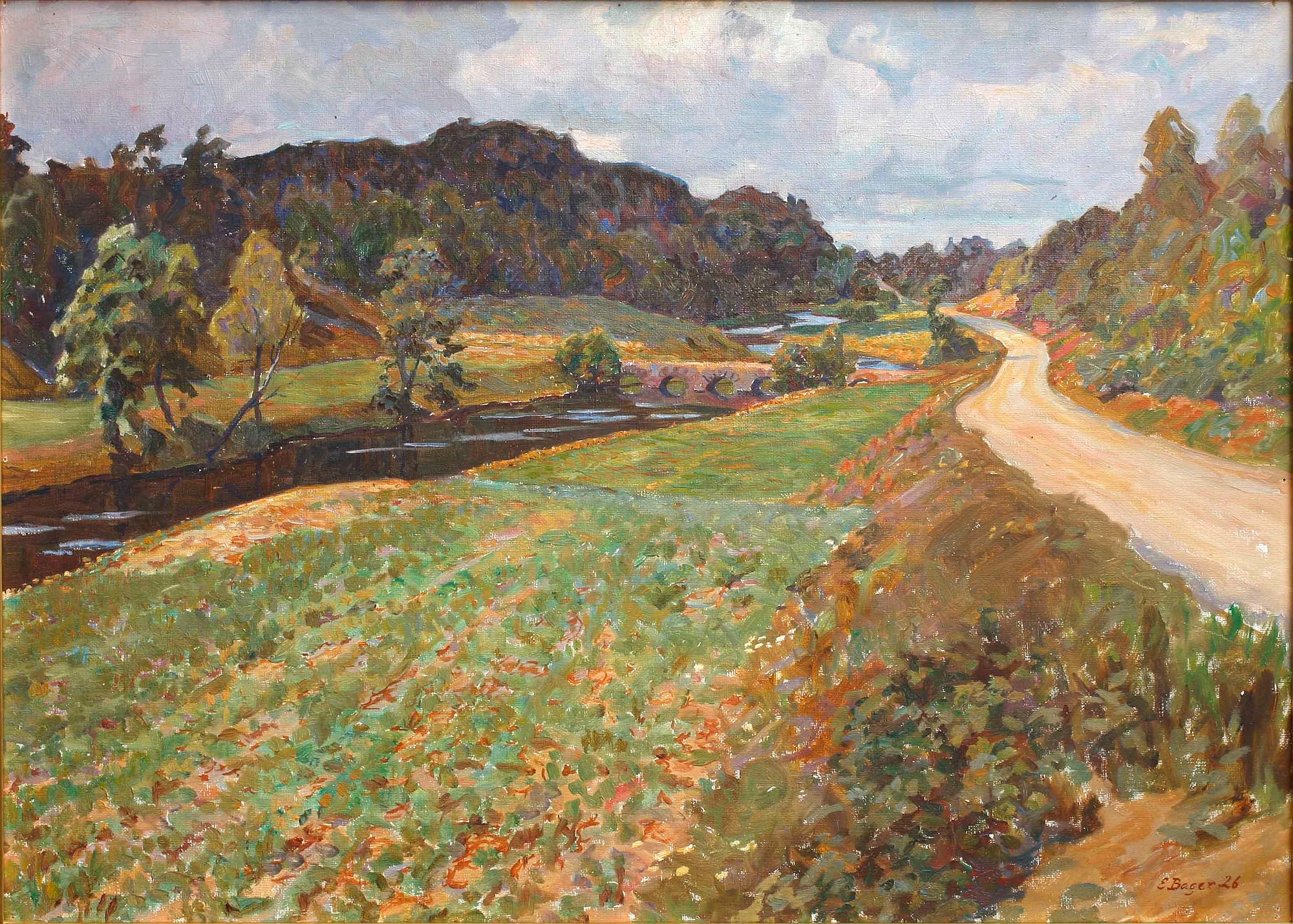 EINAR BAGER, olja på duk, sign.