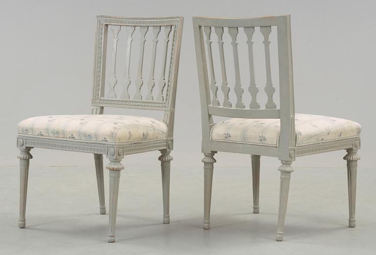 STOLAR, sex stycken, av Ephraim Ståhl (mästare i Stockholm 1794-1820). Sengustavianska.