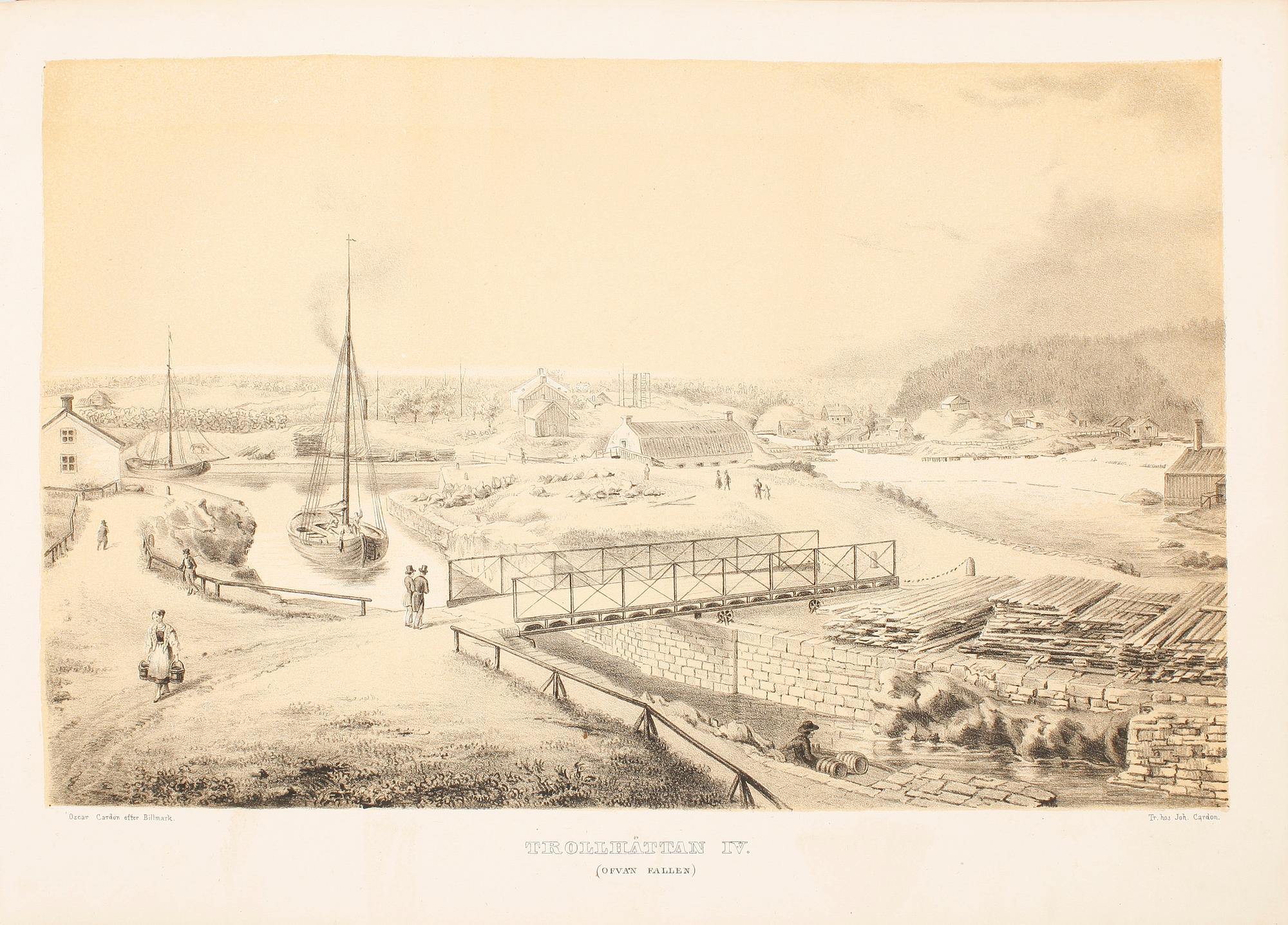 GÖTHA KANAL, bok, "Från Stockholm till Götheborg", 1843, Albert Bonniers förlag med litografier av C.J Billmark.