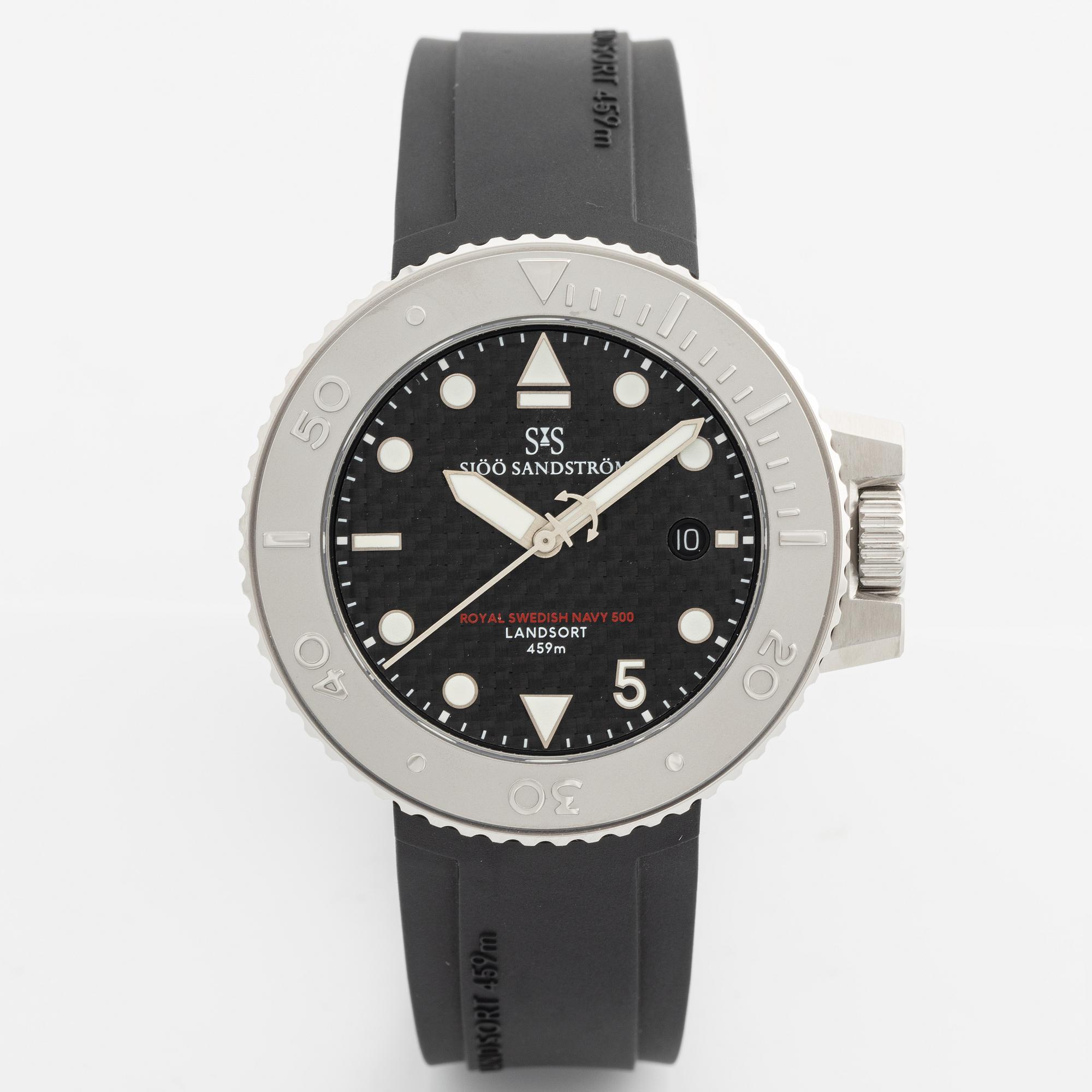 Sjöö Sandström, Landsort Marinen 500 år, armbandsur, "Limited Edition", 42,5 mm.