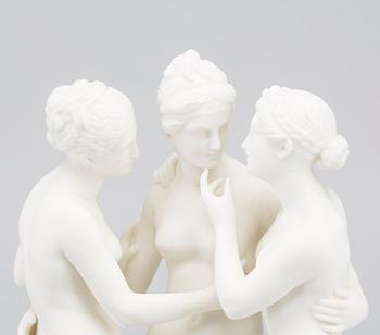 FIGURGRUPP "Gracerna och Amor" Gustavsberg parian 1900-talets första hälft.