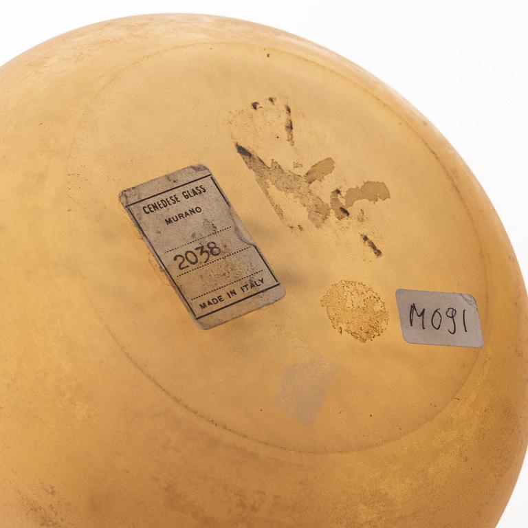 An 'A scavo' glass vase, Cenedese, Murano, Italy.