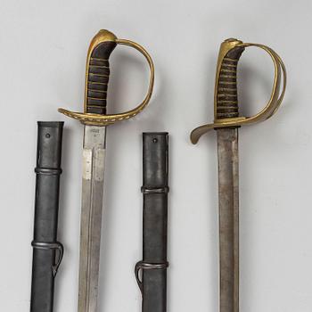 Two Swedish swords, pattern 1854 and 1893.