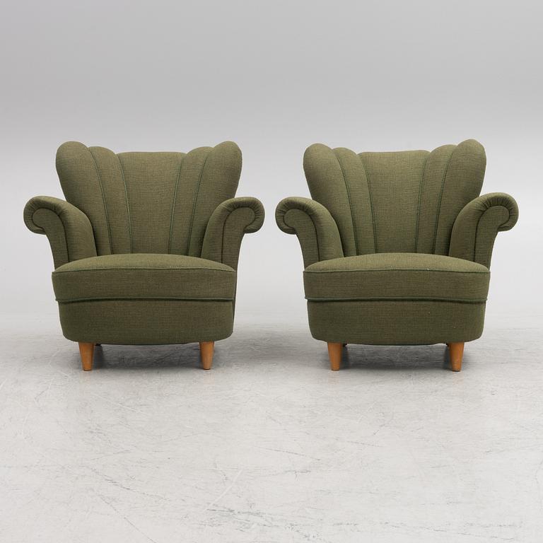 Armchairs, a pair, Swedish modern, first half of the 20th century.