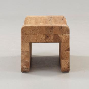 Axel Einar Hjorth, a stained pine stool, probably 'Utö' Nordiska Kompaniet, Sweden 1930's.
