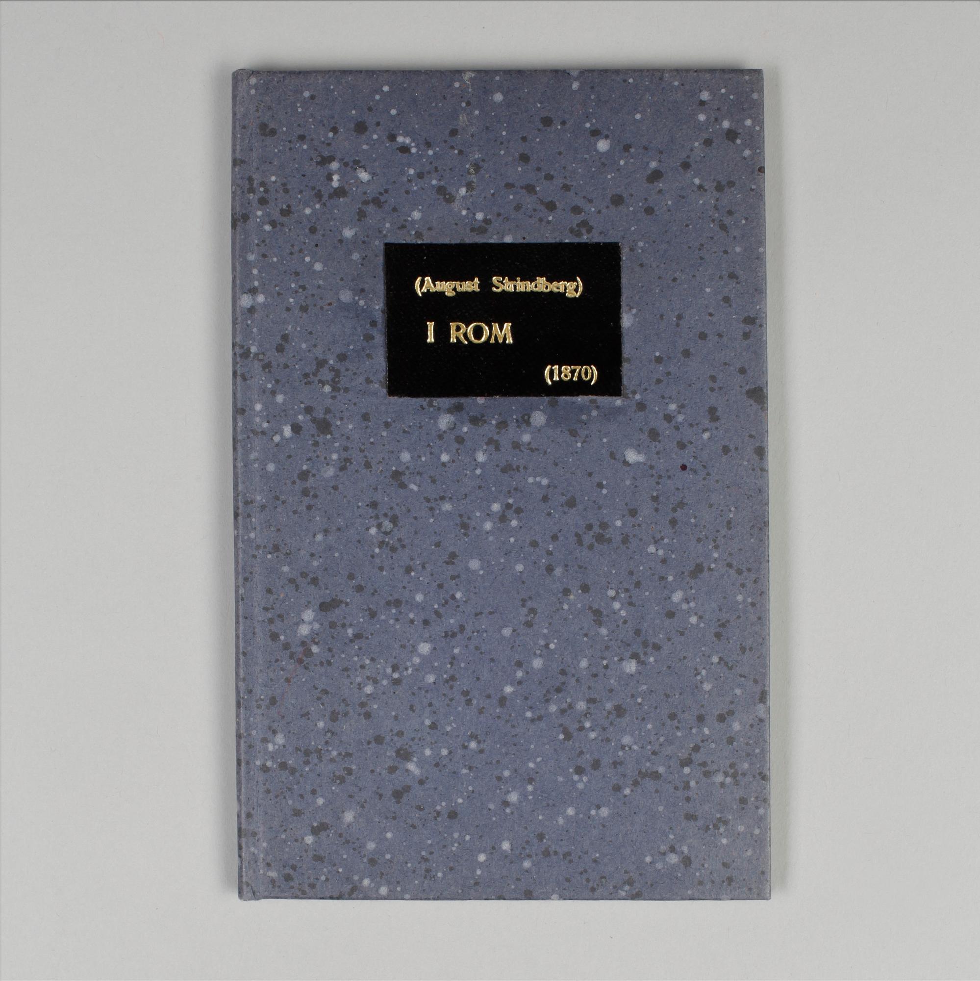 BOK, "I Rom" av August Strindberg, Stockholm 1870.