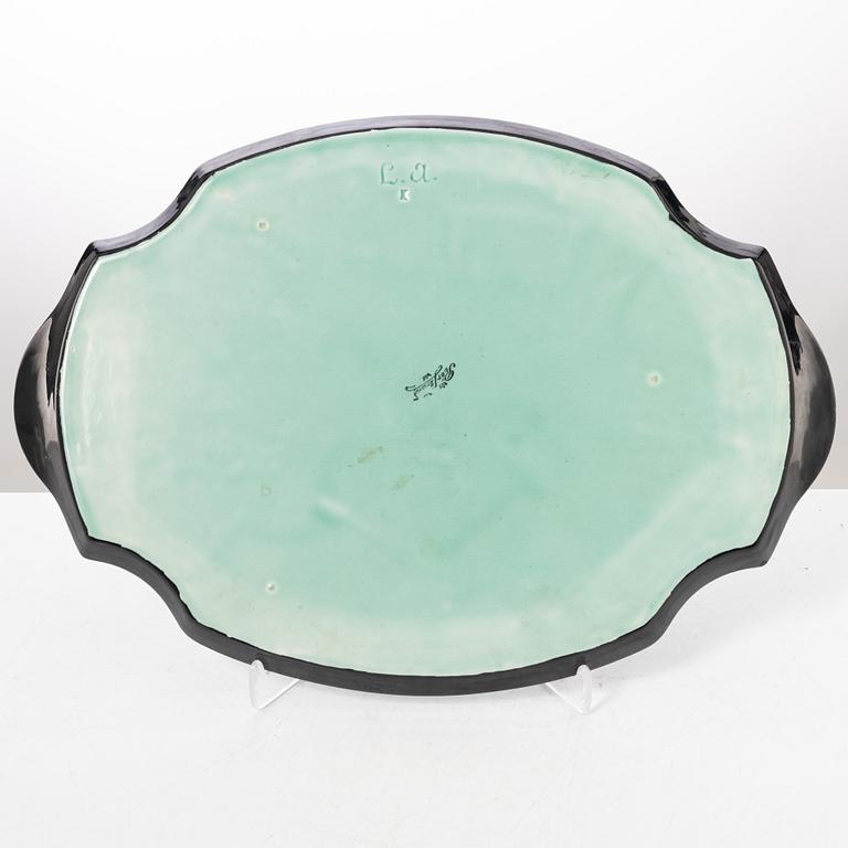 Ilse Claesson, attributed to, an Art Deco tray, Rörstrand, 1930's.