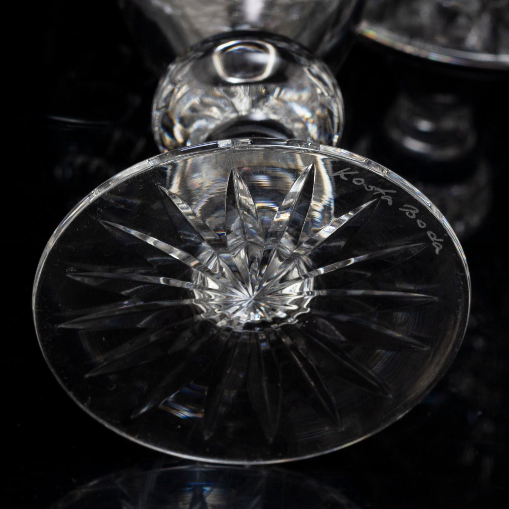 45 psc glass 'Elvira Madigan' by Kosta Boda, Sweden.