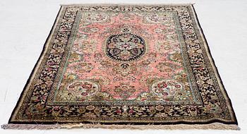 Carpet, Ghom, silk, semi-antique, approx. 170 x 104 cm.
