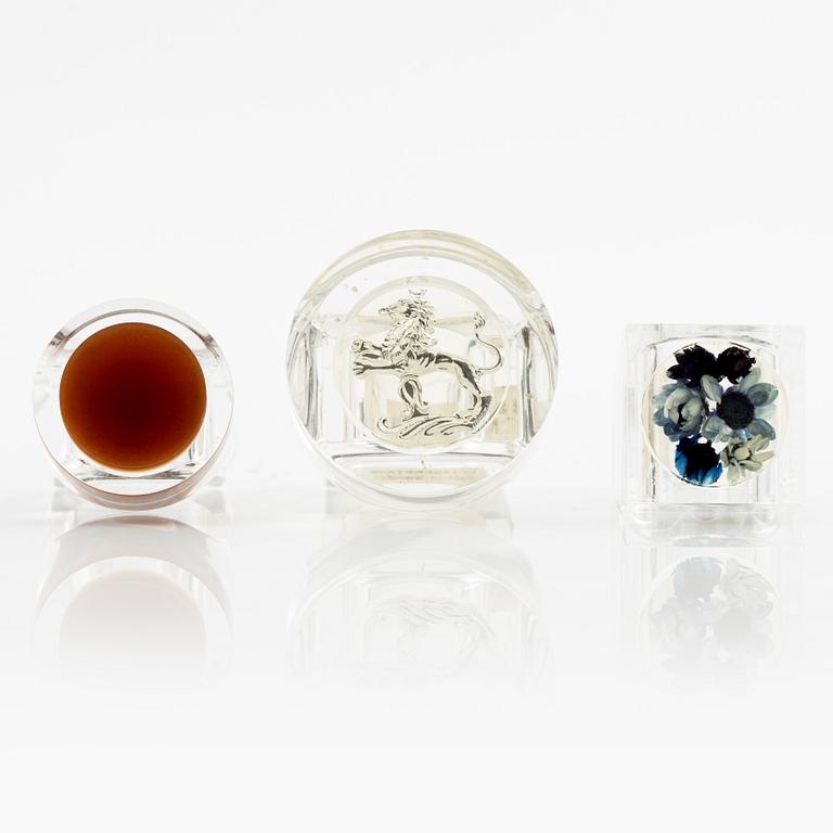 Siv Lagerström, three rings, acrylic plastic, 1970s.