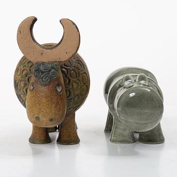 Lisa Larson, Figurines, stoneware, 2 pcs, Gustavsberg.