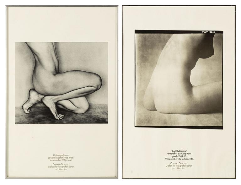 Irving Penn and Edward Weston, 2 posters, Camera Obscura, four exhibition catalogues included.