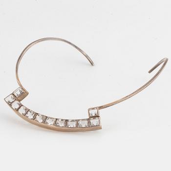 Silver and rock crystal necklace, R Lantz 1966.