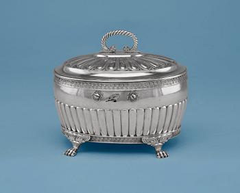 A SUGAR BOX, silver. Gustaf Folcker Stockholm 1833. Weight 682 g.