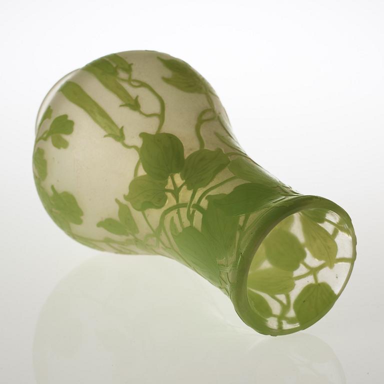 A Karl Lindeberg Art Nouveau cameo glass vase, Kosta.