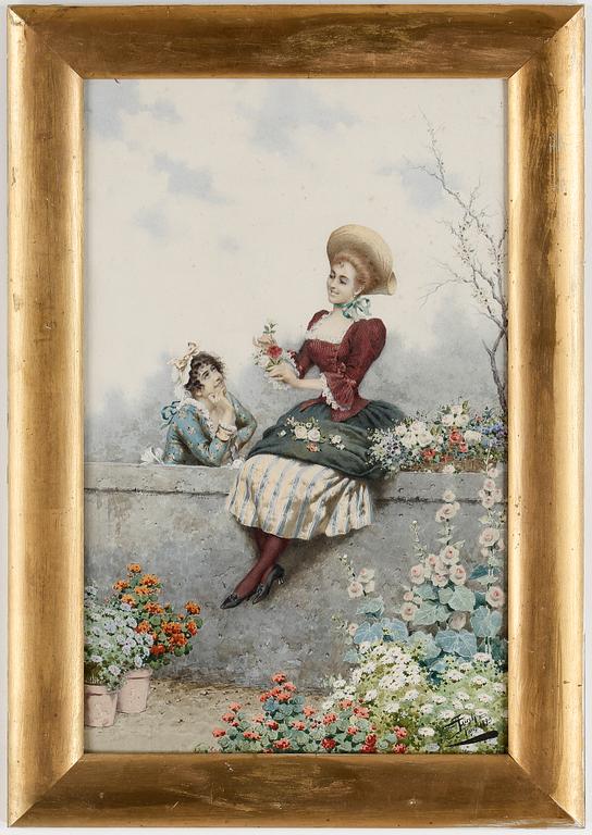 GIUSEPPE AURELI, akvarell, signerad och daterad 1893.