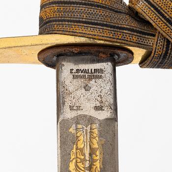 A Swedish infantry officer's sword with scabbard.