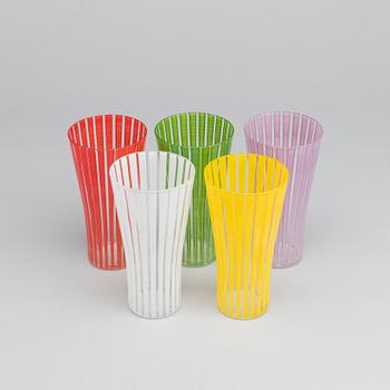 BENGT ORUP, five glasses, 'Strikt', Sweden 1950's-60's.