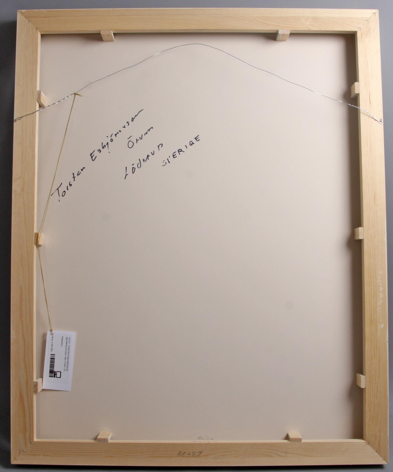 TORSTEN ESBJÖRNSSON, oljemålning på papp, sign a tergo.