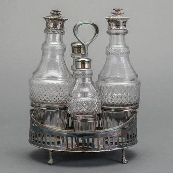BORDSSURTOUT, silver och nysilver, otydliga stämplar, 1800-tal.