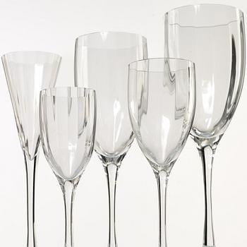 Gunnar Cyrén, glasservis, 67 delar, "Optica", Orrefors.