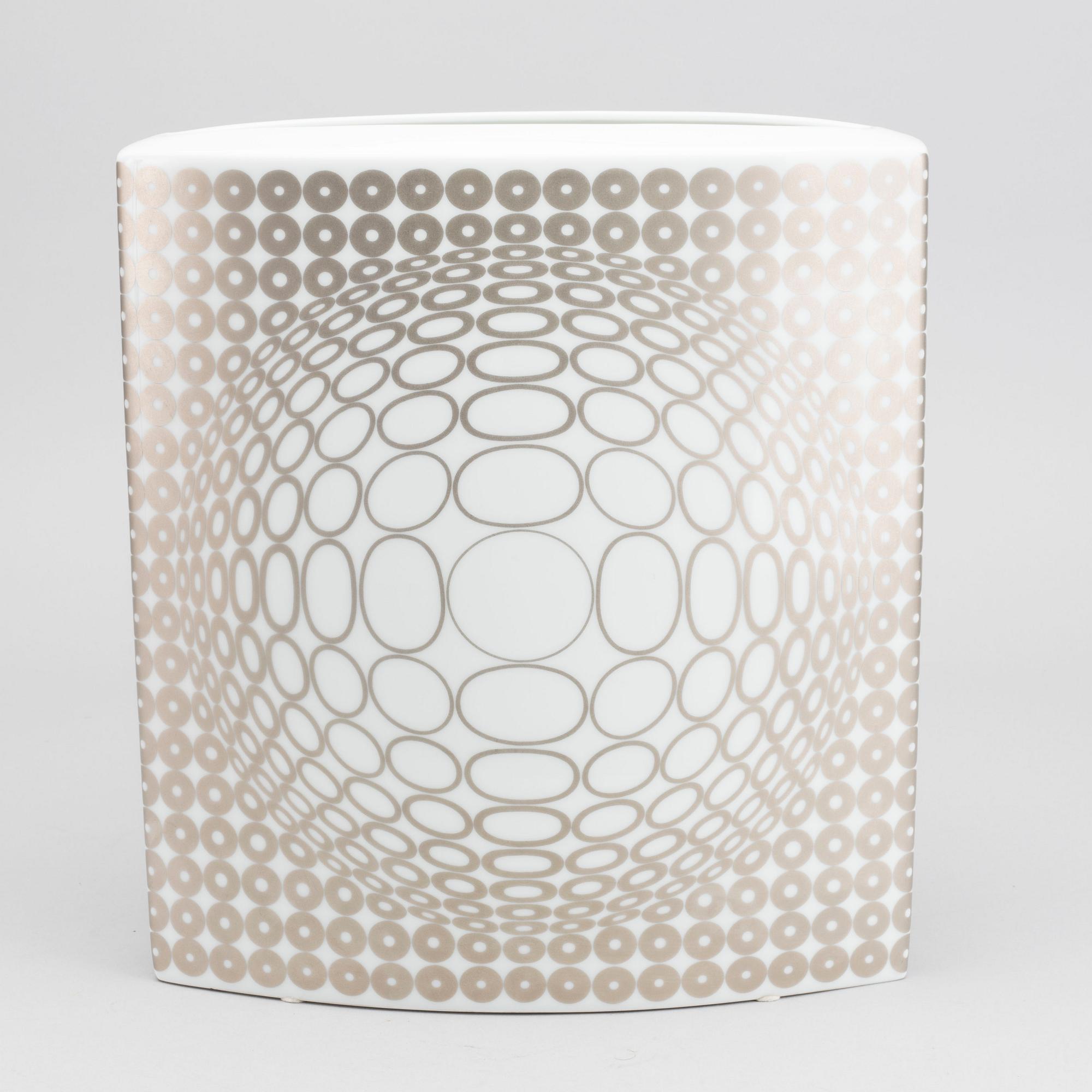 VICTOR VASARELY, vas, porslin, Rosenthal Limitierte Kunstreihen.