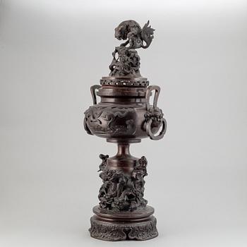 A large Japanese incense burner, Meiji (1868-1912).