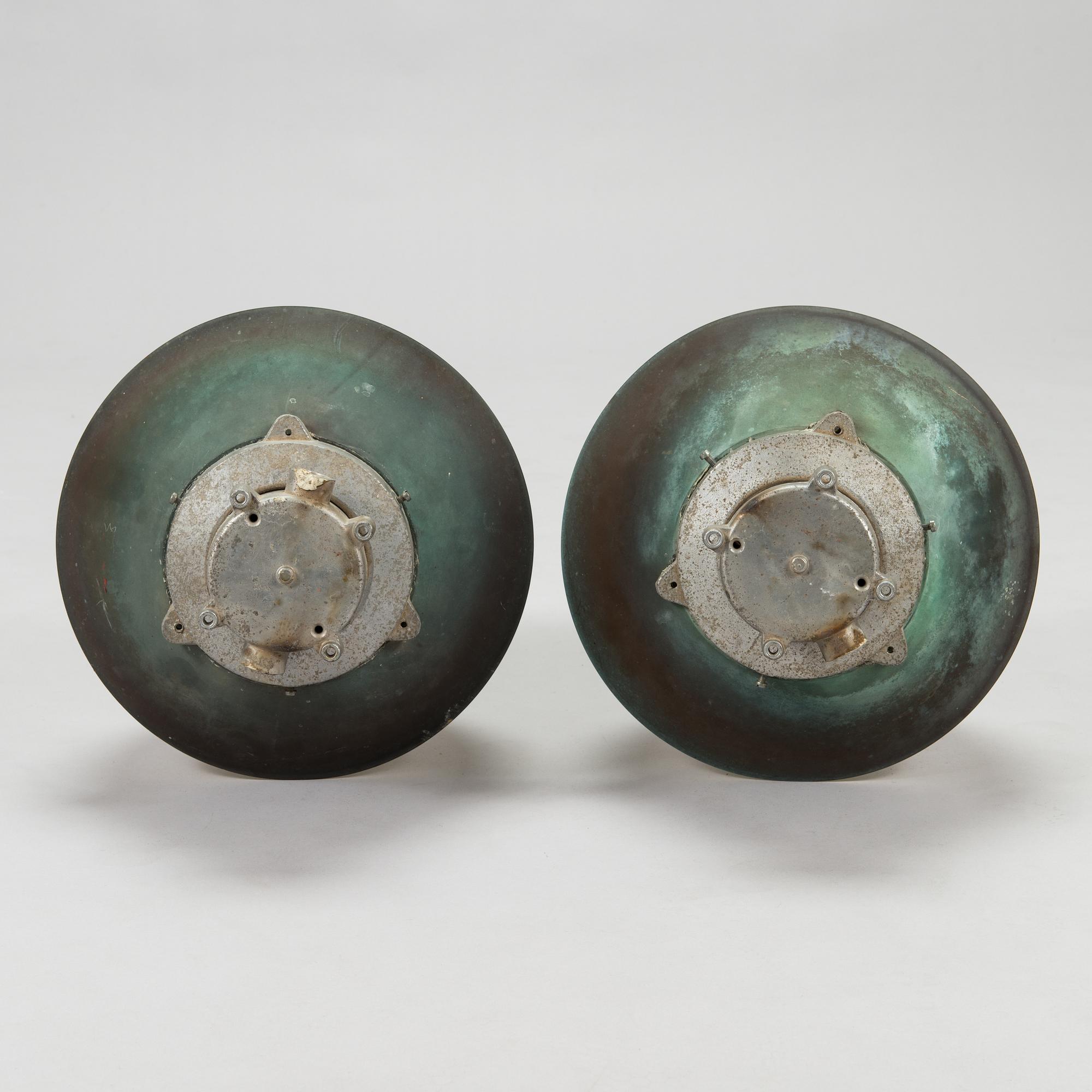 Paavo Tynell, a pair of mid-20th century '91100' out door lights/ ceiling lights for Idman Finland.