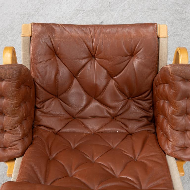 Bruno Mathsson, fåtölj med fotpall, "Pernilla", Dux.