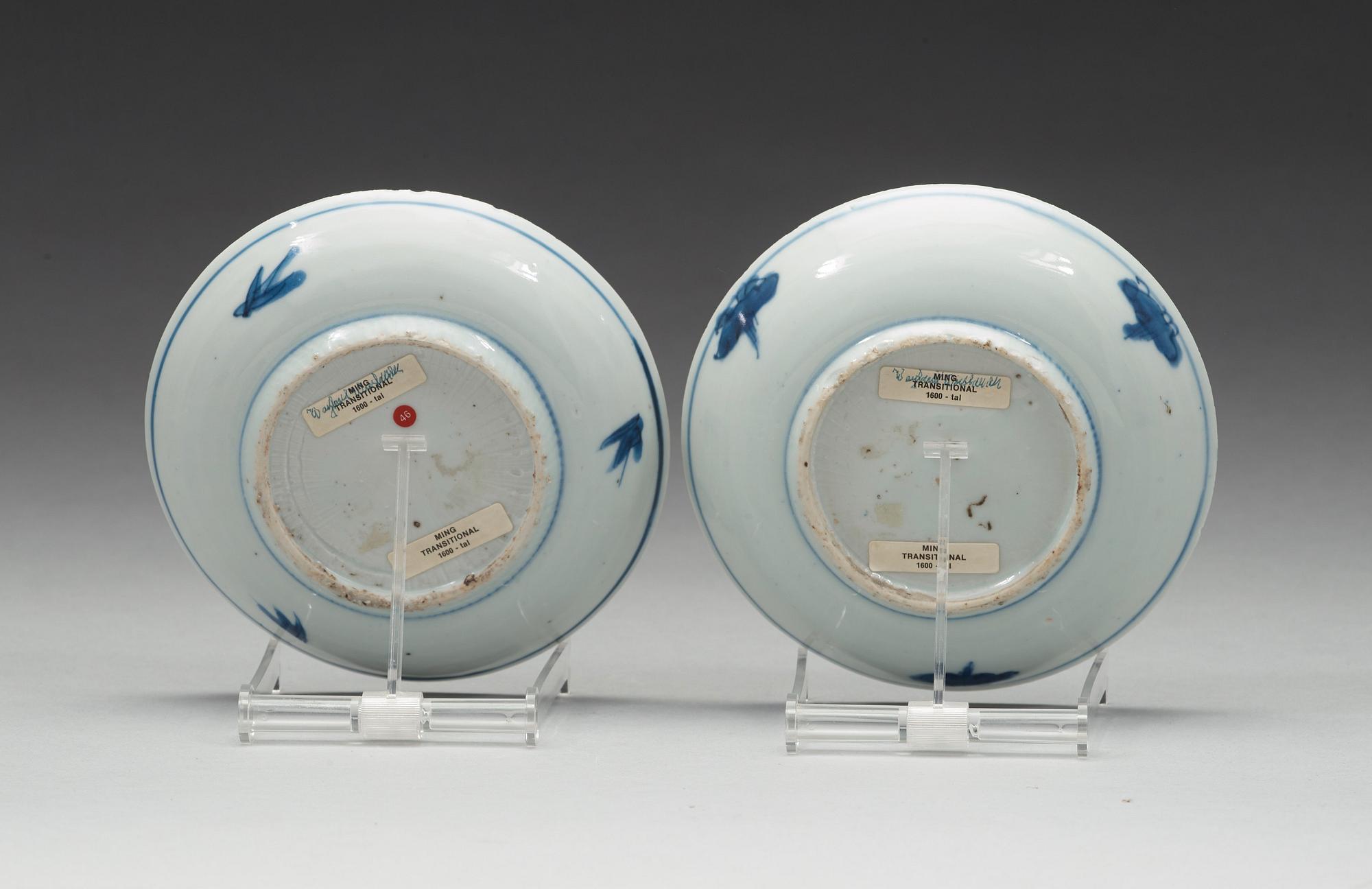 FAT, ett par, porslin. Tianqi/Chongzhen, 1600-tal.