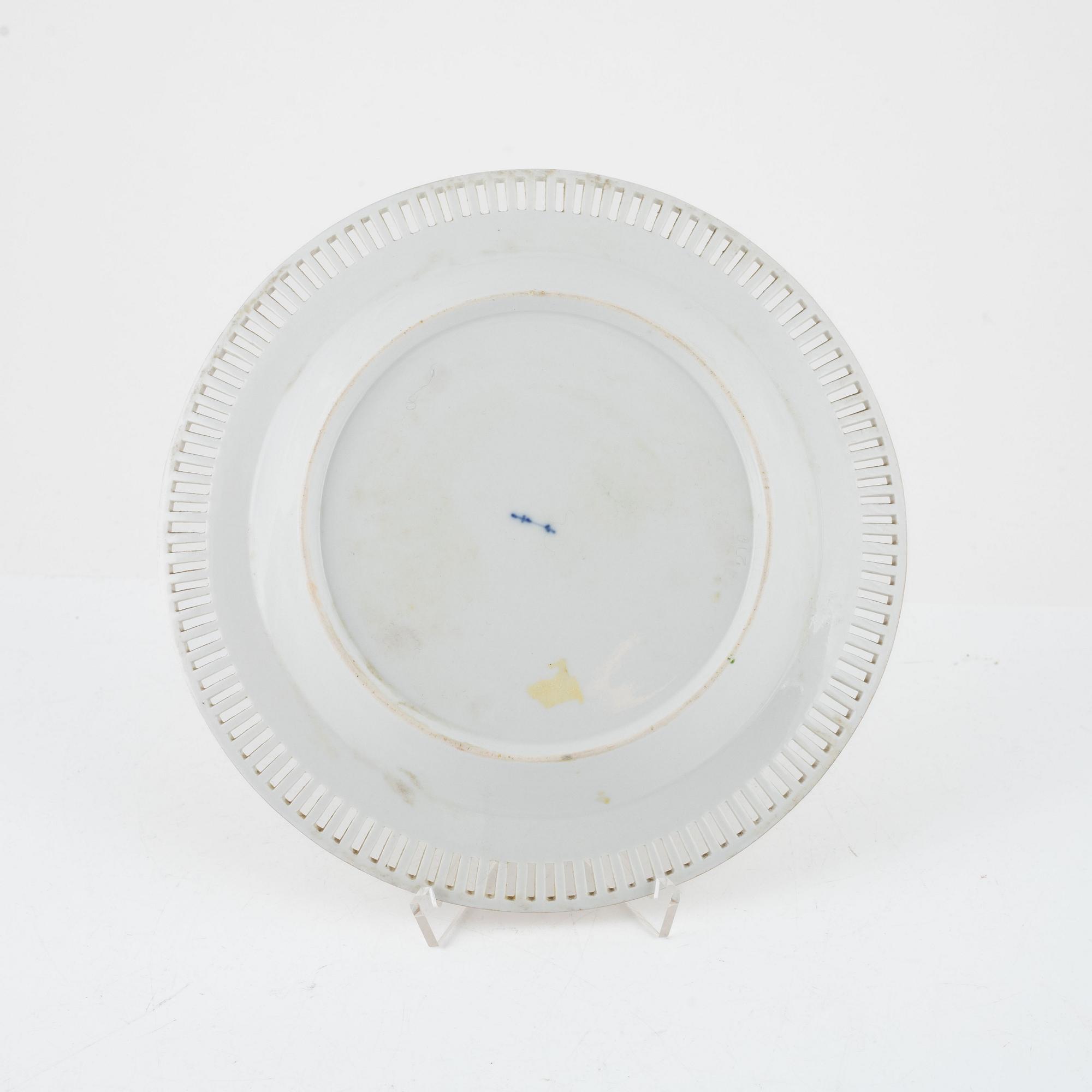 A pierced porcelain plate, KPM Berlin, 19th century.