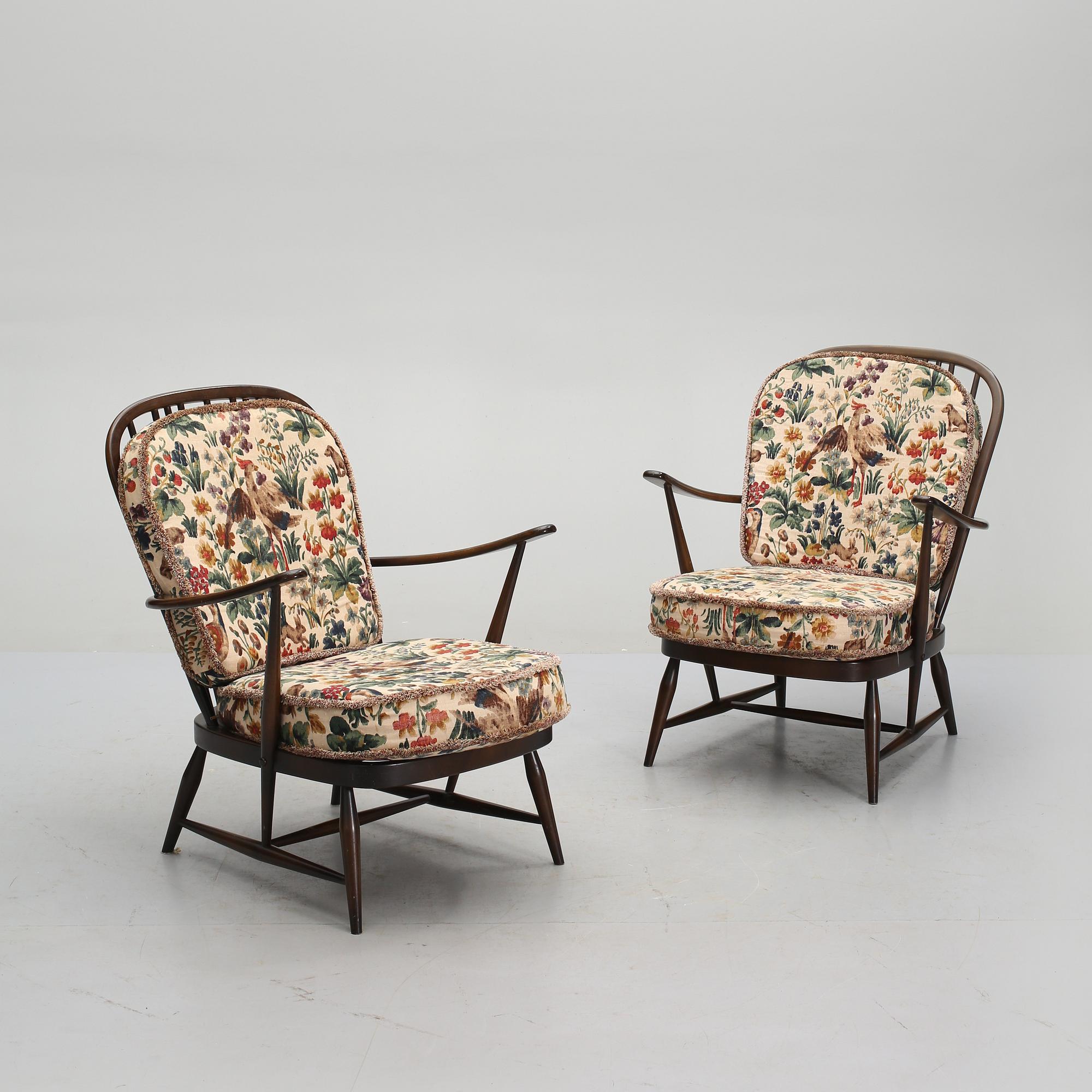 FÅTÖLJER, 2 st, Lucian Ercolani, Ercol, 1900-talets andra hälft.