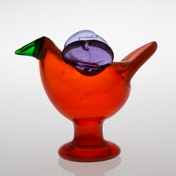 OIVA TOIKKA, GLASS BIRD. Flycatcher. Signed Oiva Toikka Nuutajärvi Notsjö. Early 1970s.