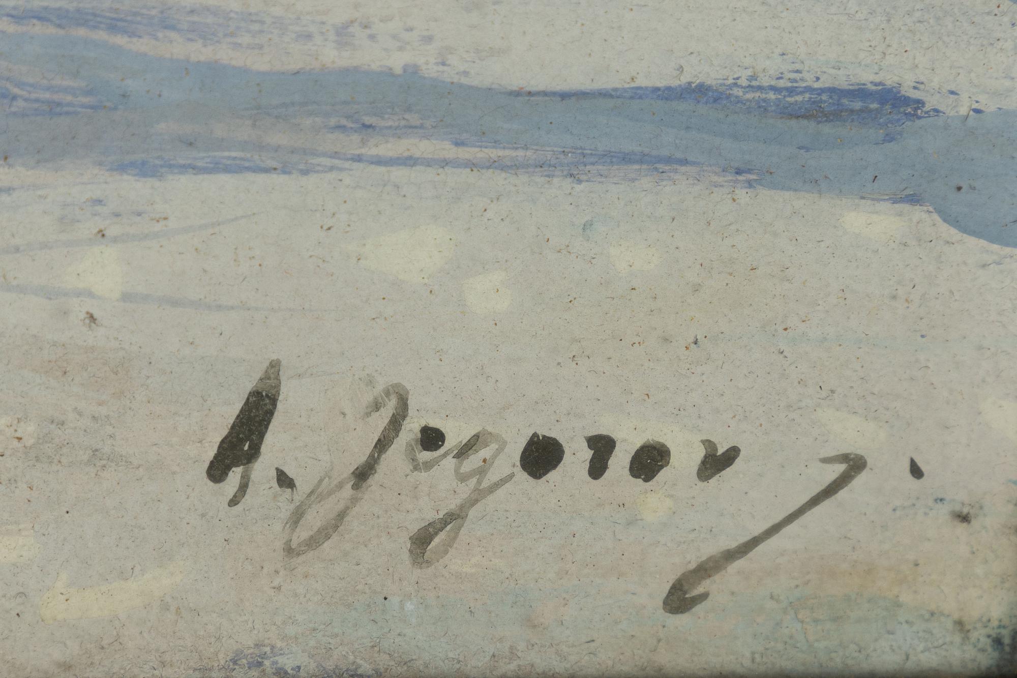 Andrei Afanasevich Jegorov, Winter Landscape with Sleigh Riders ...