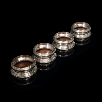 COASTERS, 4 ST, silver, Köpenhamn 1900-talets början, P. Hertz.
