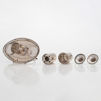 Skrivbordsuppsats, silver, Barcelona, sannolikt 1800-talets första tredjedel.