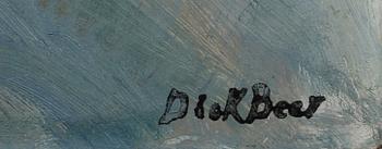 DICK BEER, olja på pannå. Sign.