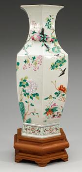 A famille rose vase, late Qing dynasty.