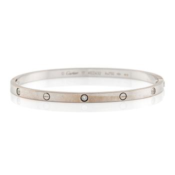 587. A Cartier bracelet "Love" in 18K white gold with round brilliant-cut diamonds, model small.